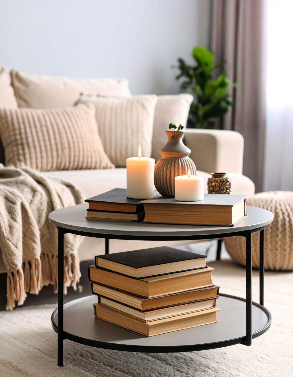 Layered Coffee Table Books