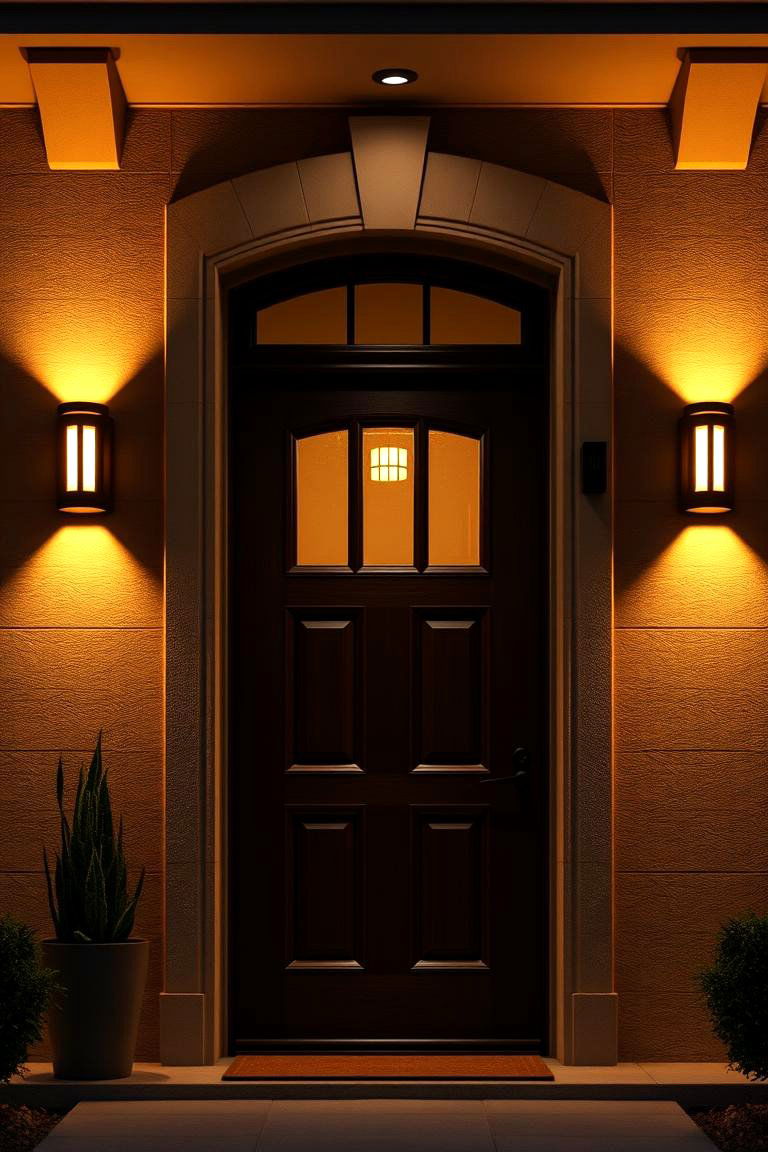 Layered Lighting for Ambiance - 25 Front Door Decor Ideas