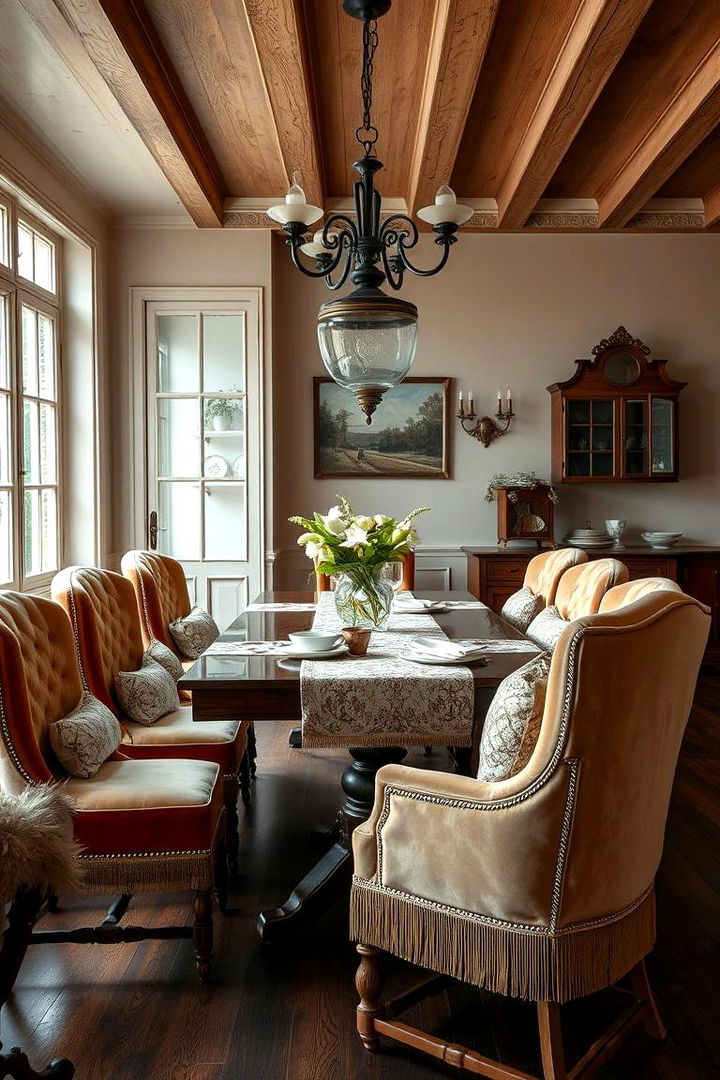 Layered Textures - 25 Vintage Dining Room Ideas