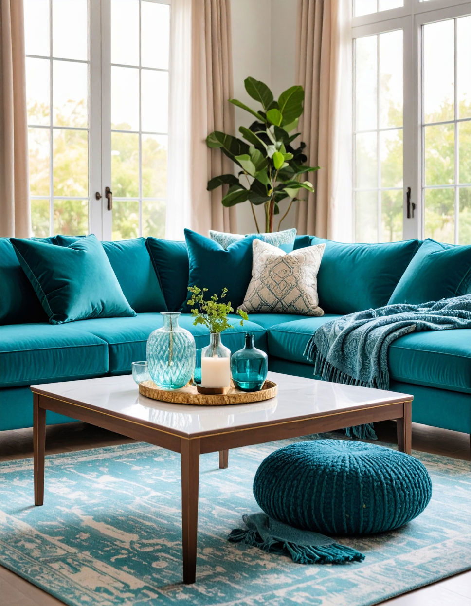 Layered Turquoise Textures Turquoise Living Room Ideas