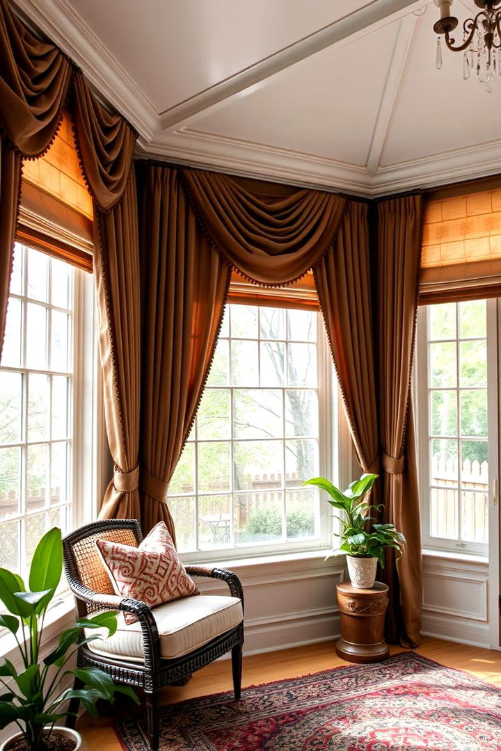 Layered Window Treatments - 25 Victorian Sunroom Ideas