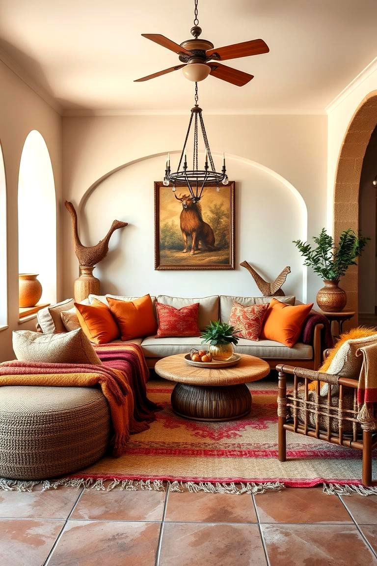 Layering Textiles for Comfort and Warmth - 25 Spanish Style Living Room Ideas