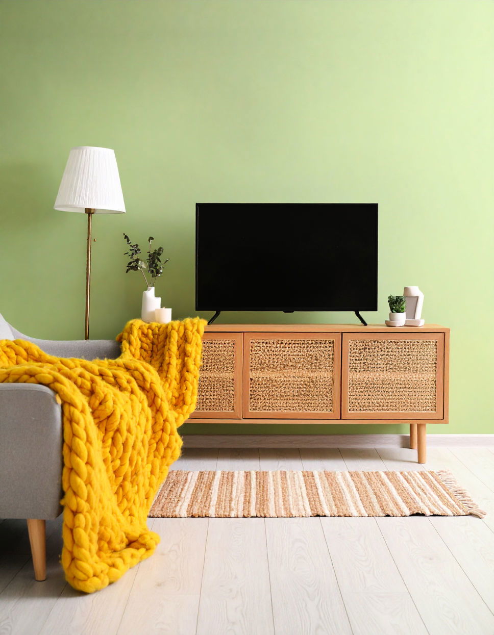 Layering Textures with Throws or Runners Tv Console Decor Ideas