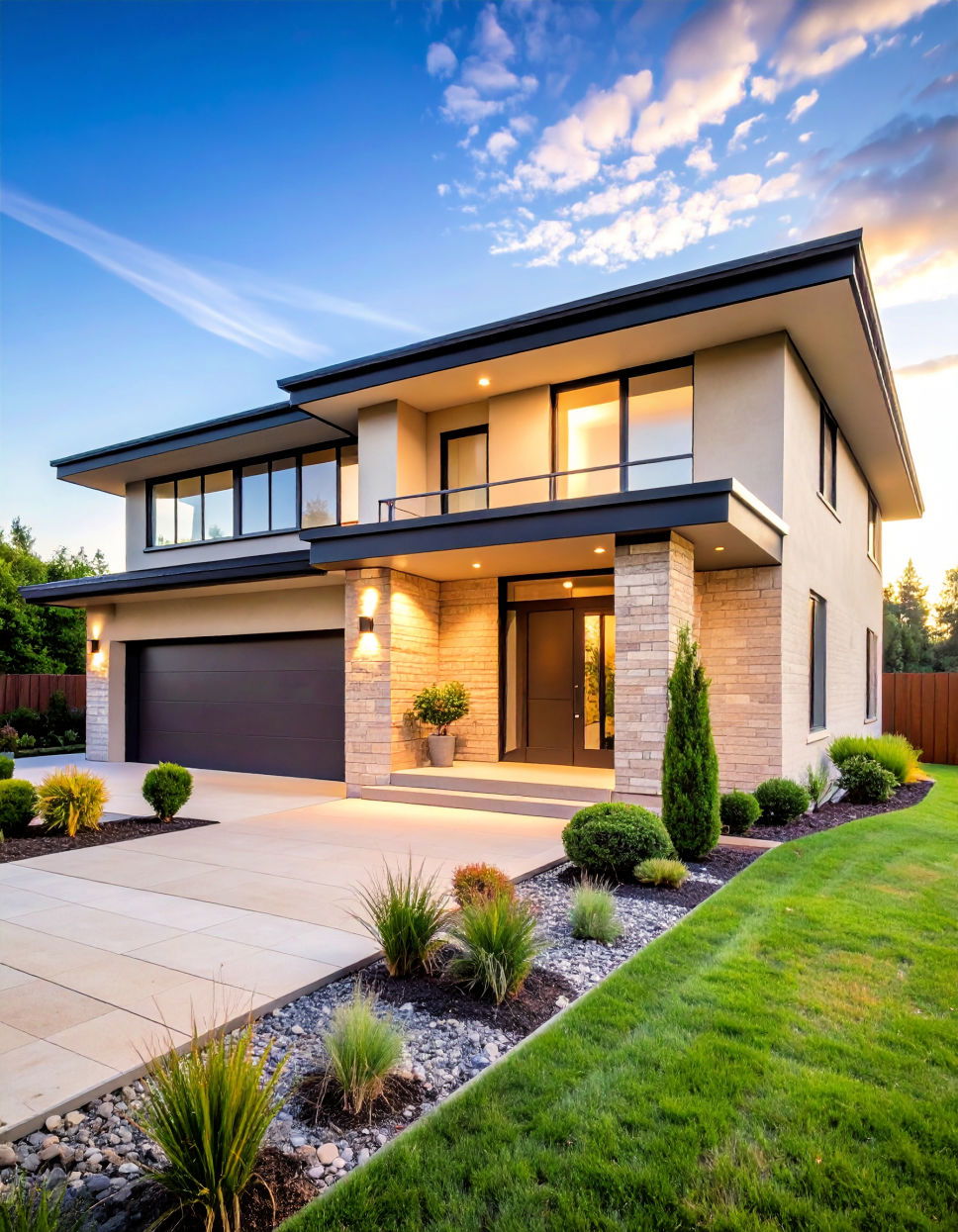 Light Beige Brick with Black Trim
