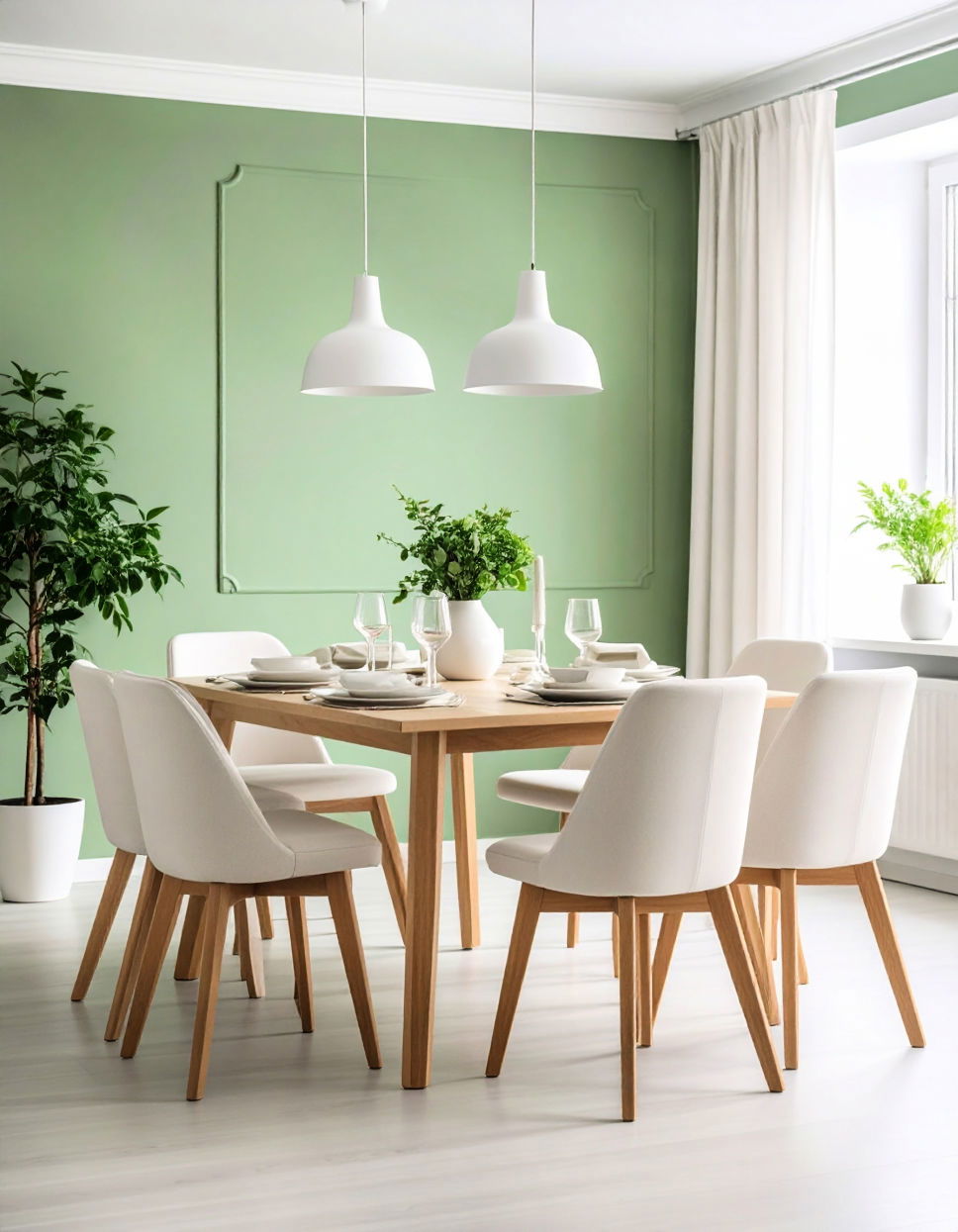 Light Green with White Accents for a Clean Fresh Look