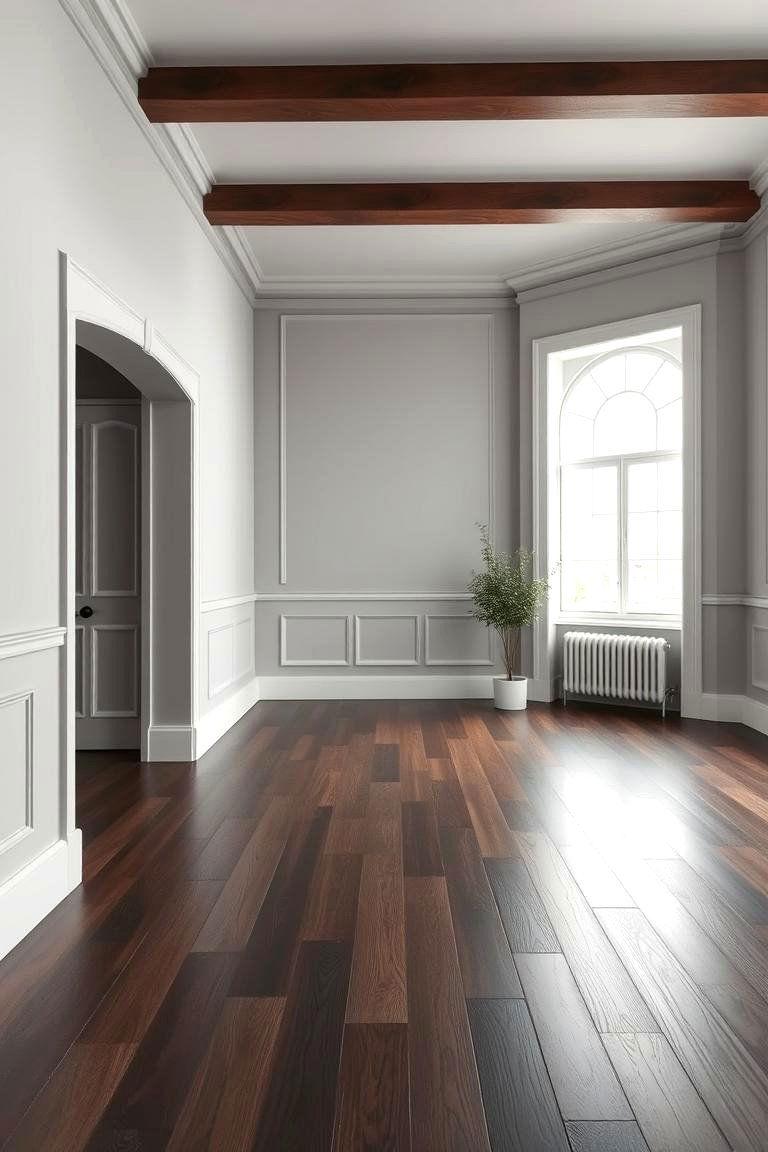 Light Grey Walls with Dark Wood Floors - 25 Floor and Wall Color Ideas