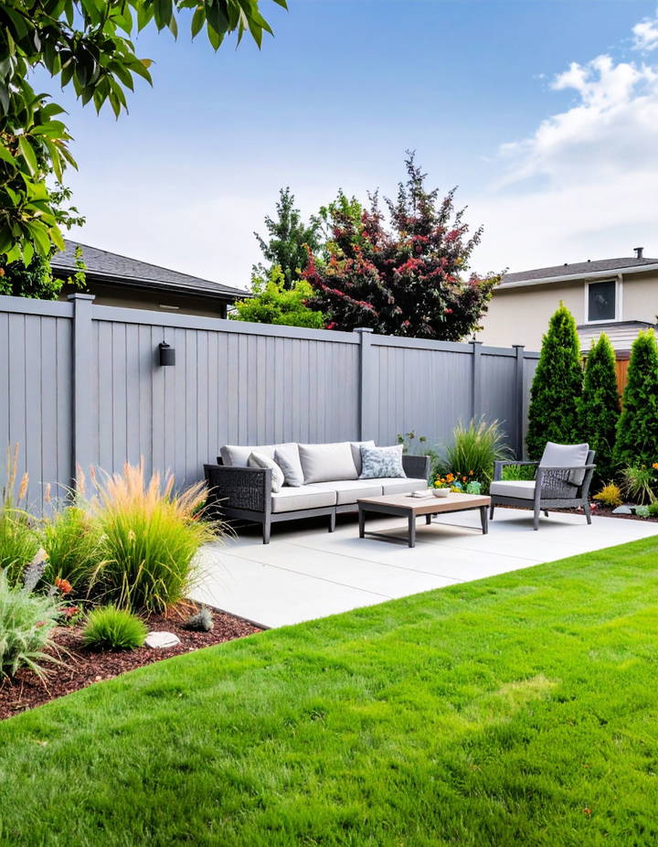 Light Grey for a Calm Modern Aesthetic Vinyl Fence Colors