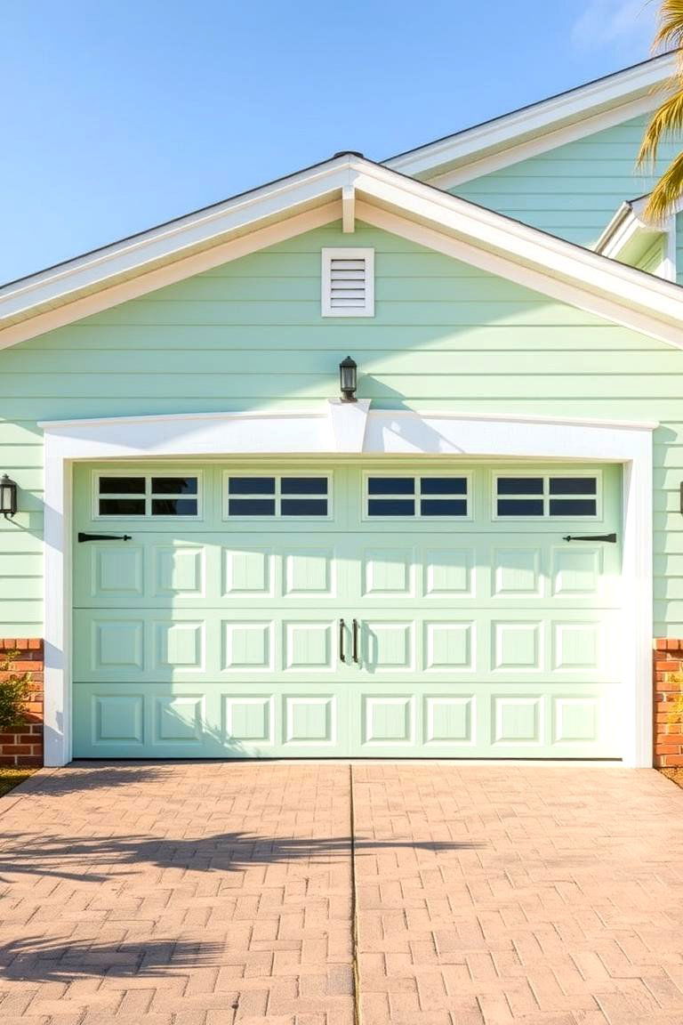 Light Mint Green for a Fresh Bright Vibe - 25 Green Garage Door Ideas