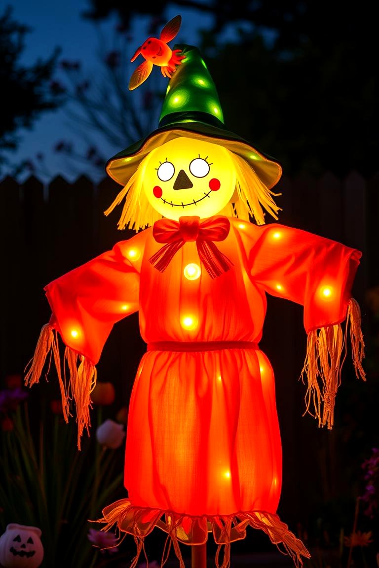 Light Up Scarecrow - 25 Garden Scarecrow Ideas