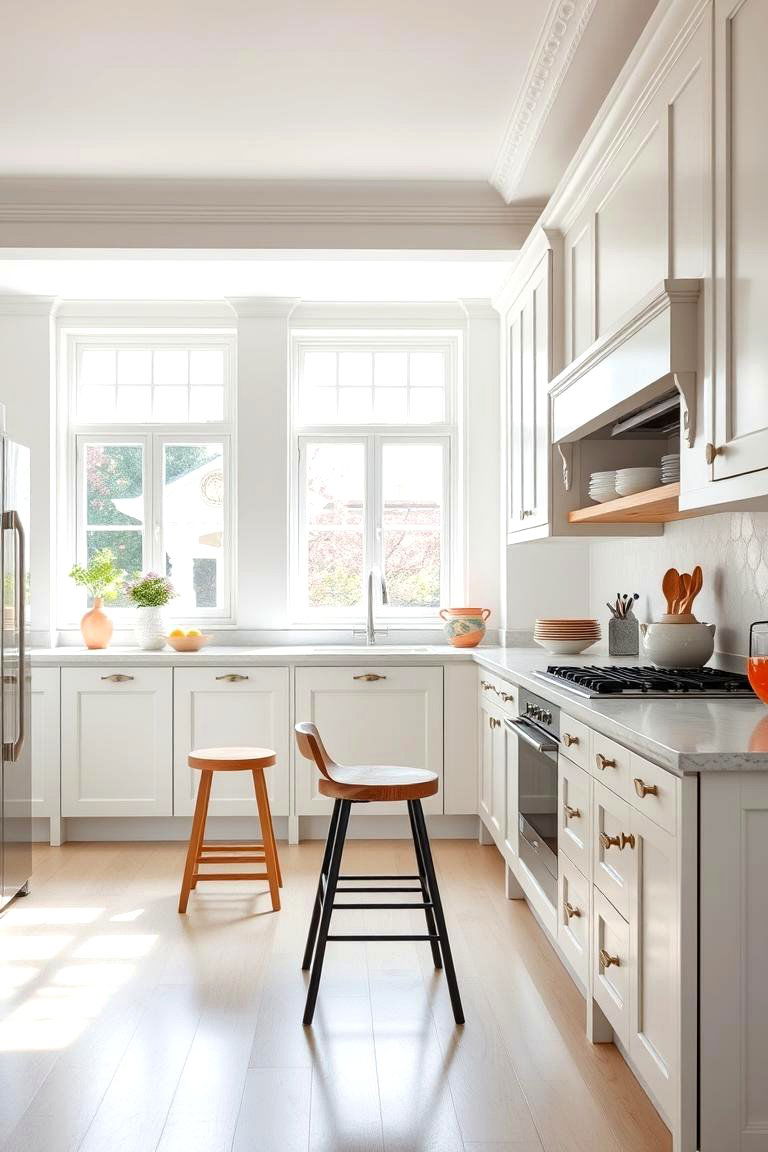 Light and Neutral Color Palette - 25 Townhouse Kitchen Ideas