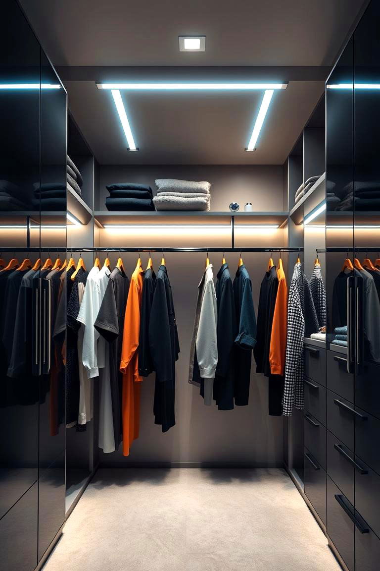 Lighted Closet Rods - 25 Closet Lighting Ideas