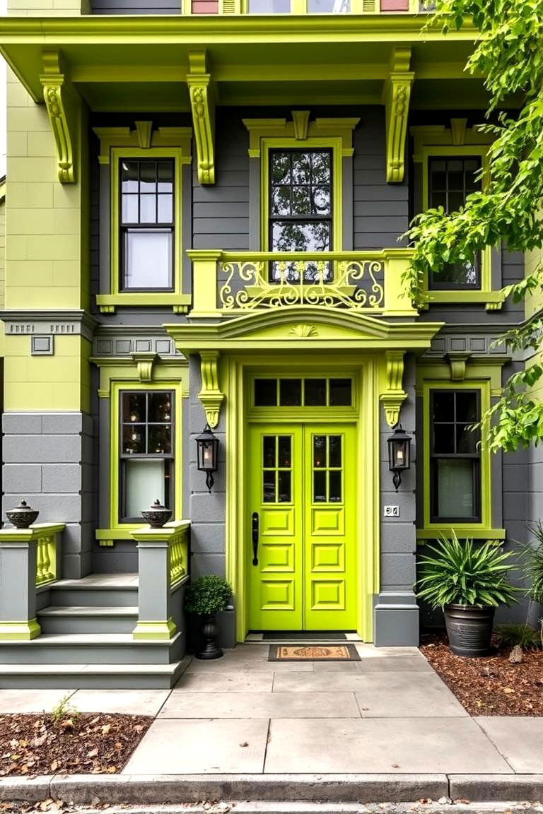 Lime Green for Modern Zest - 25 Green Victorian House Colors