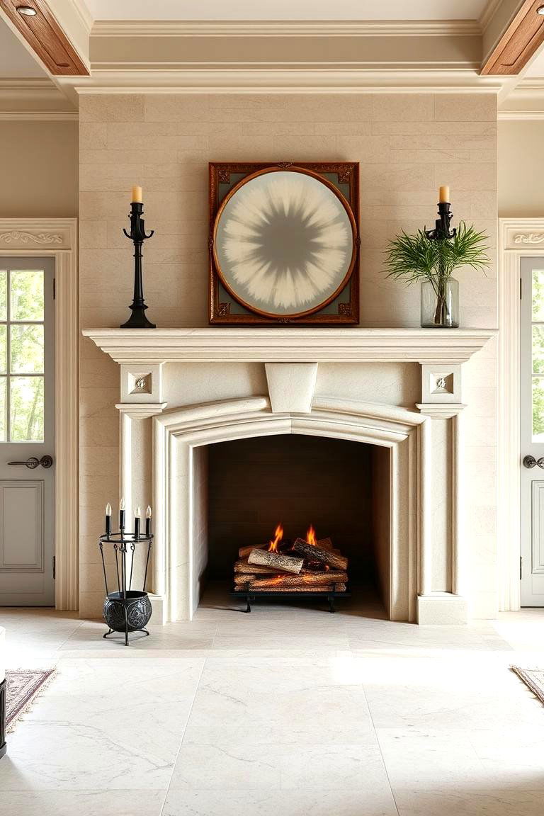 Limestone for a Soft Elegant Touch - 25 Floor to Ceiling Stone Fireplace Ideas