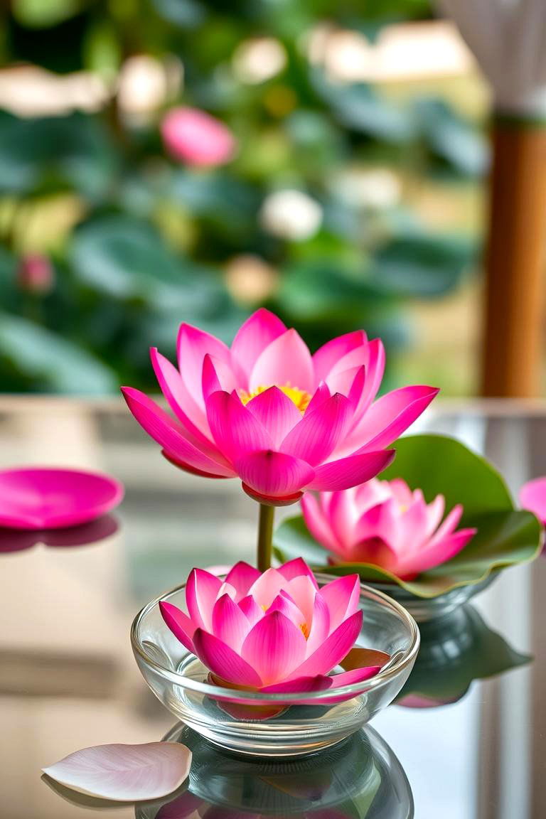 Lotus Flower Floating Centerpieces - 25 Floating Wedding Centerpiece Ideas
