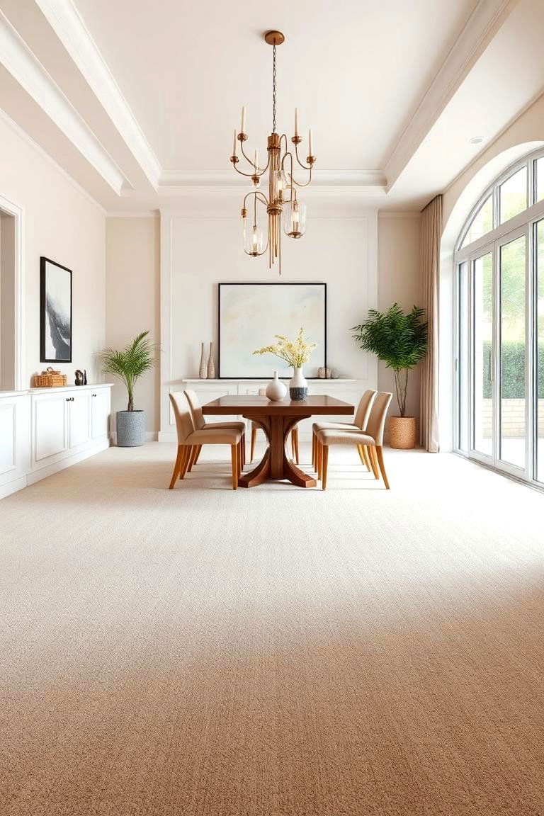 Low Pile Carpets for a Sleek Clean Look - 25 Carpeted Dining Room Ideas
