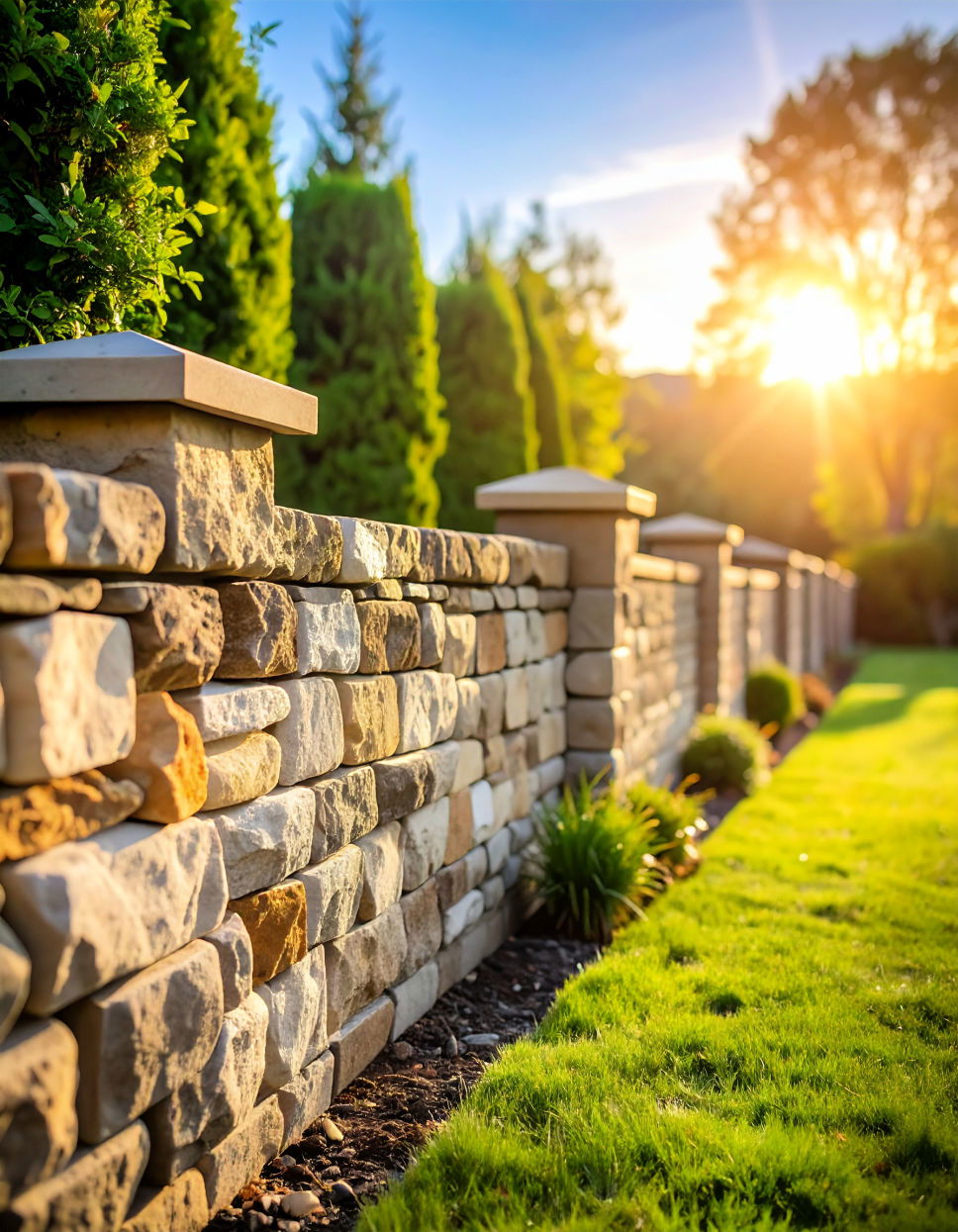 Low Stone Wall Fence