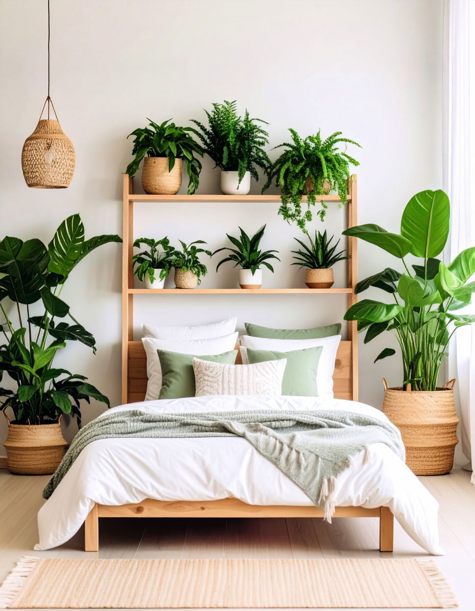 Lush Greenery for a Fresh Atmosphere Tropical Bedroom Ideas
