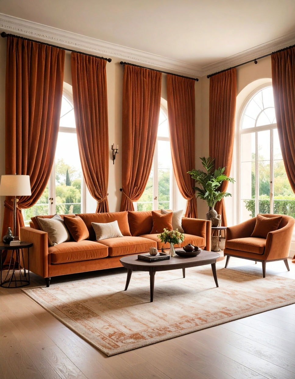 Luxurious Drapes for Privacy Tuscan Living Room Ideas