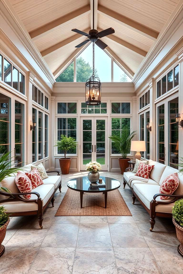 Luxurious Sunroom Feel with High End Finishes - 25 Three Season Porch Ideas