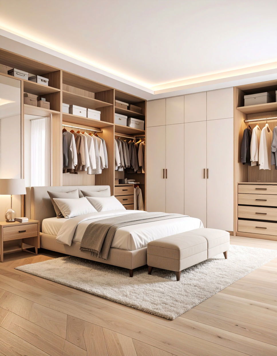Luxury Walk In Wardrobe Adjacent to the Bed