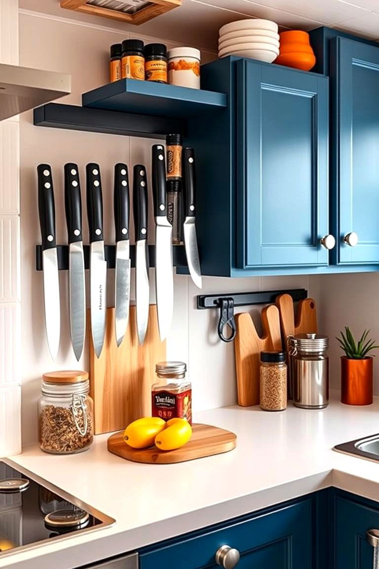 Magnetic Knife Strips and Spice Racks - 25 Tiny House Storage Ideas