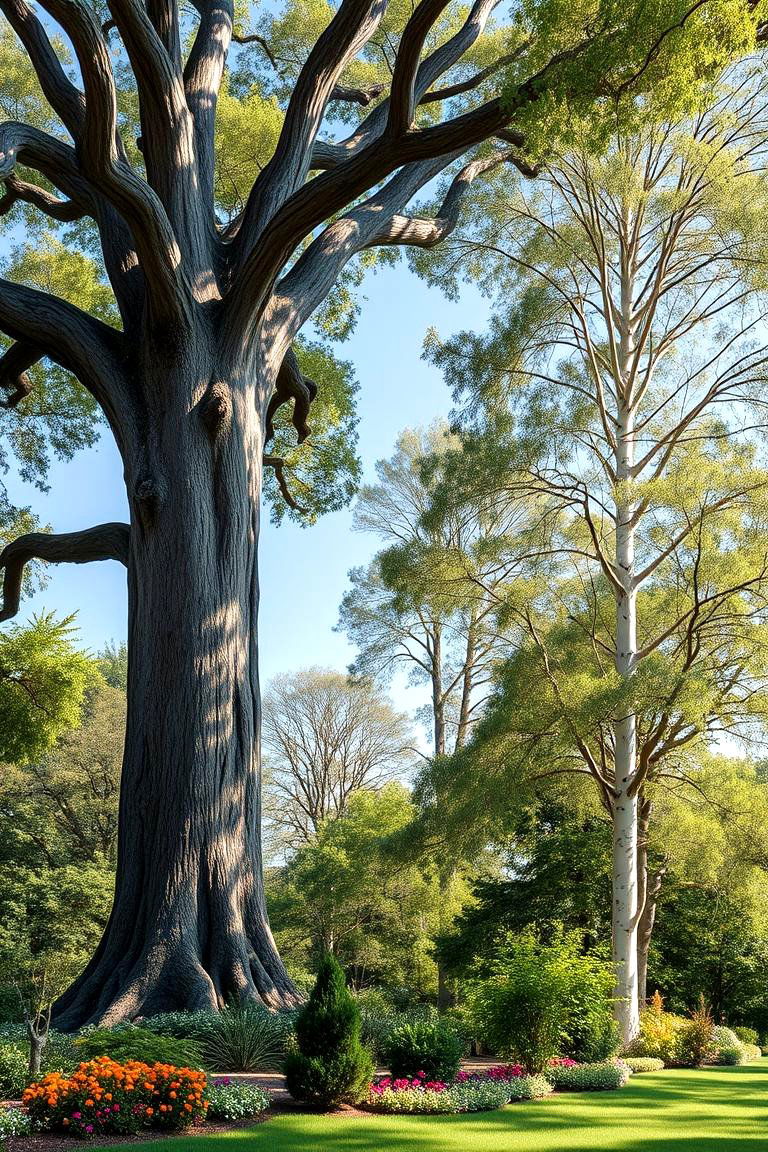 Majestic Trees Create a Focal Point with Nature - 25 Garden Mural Ideas