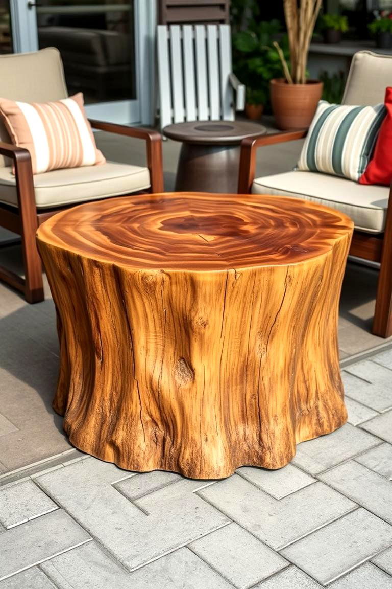 Make a Tree Stump Coffee Table - 25 Tree Stump Decorating Ideas