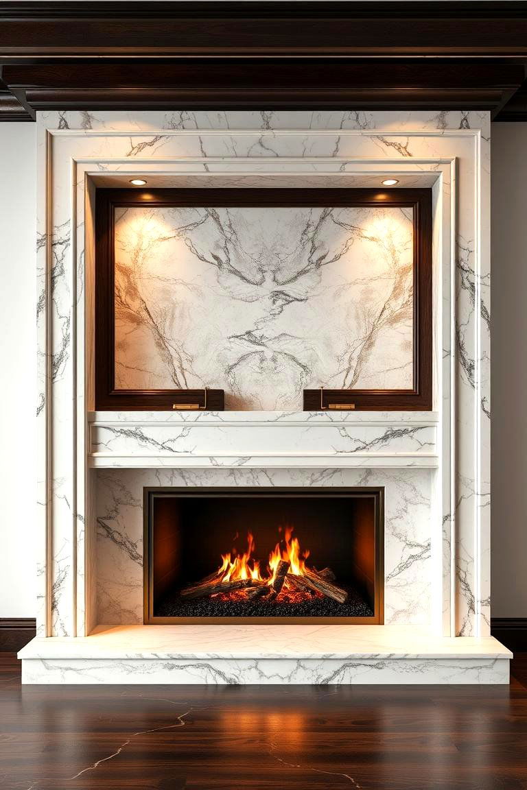 Marble Surround Fireplace - 25 Fireplace Built-in Ideas