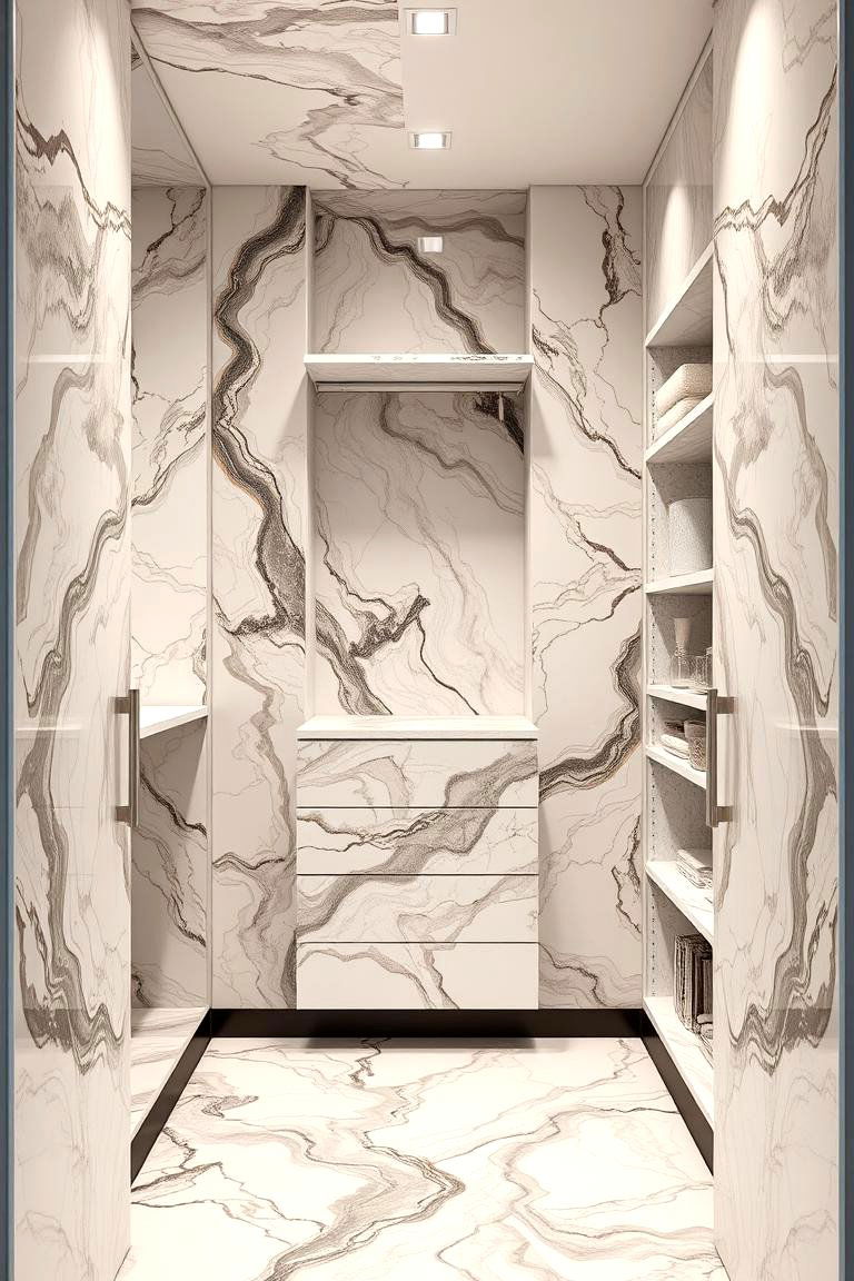 Marbleized Paper for a Modern Touch - 25 Closet Wallpaper Ideas