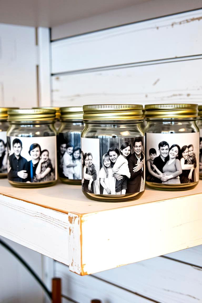 Mason Jars with Photo Transfers - 25 Mason Jar Centerpiece Ideas