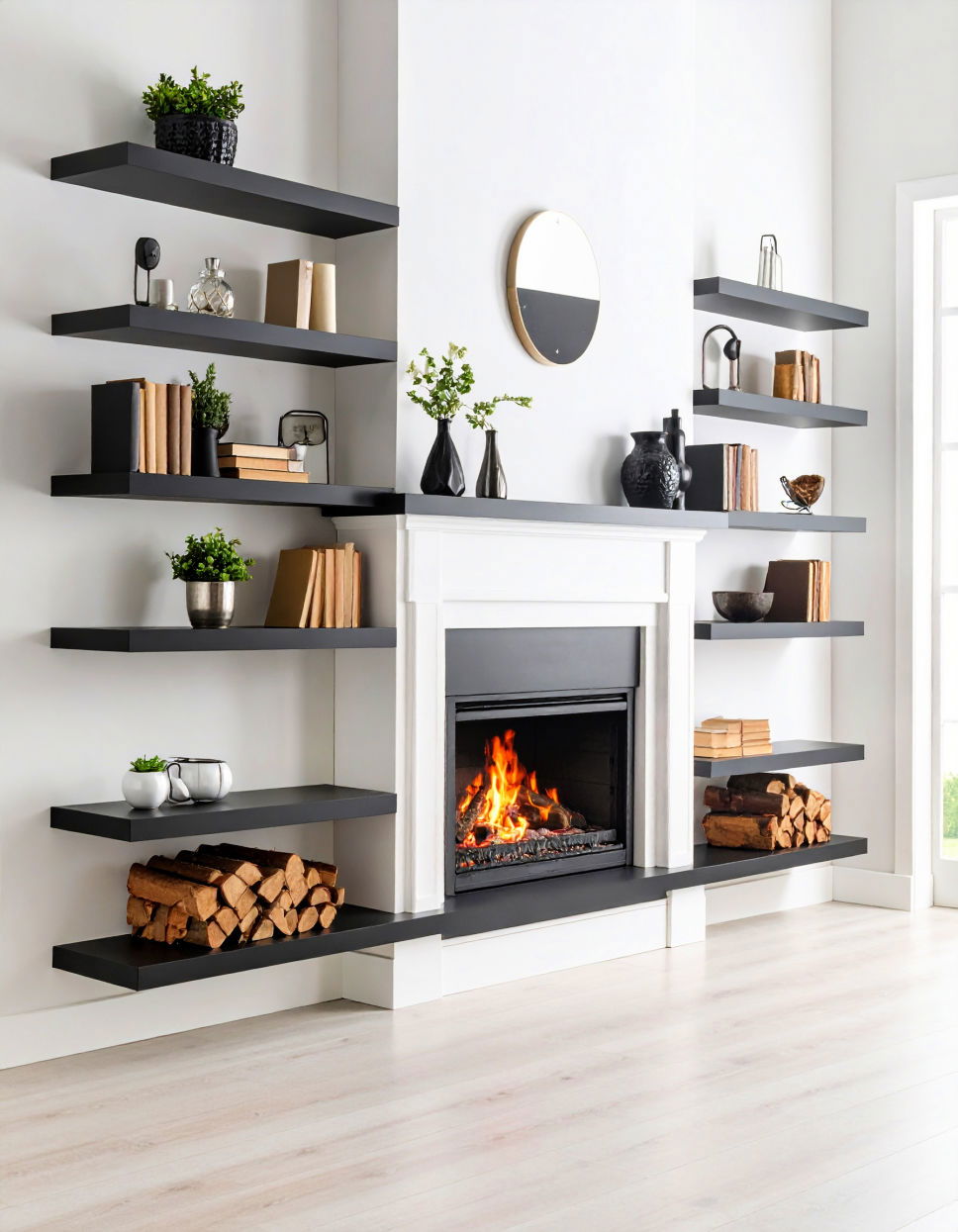 Matte Black Floating Shelves
