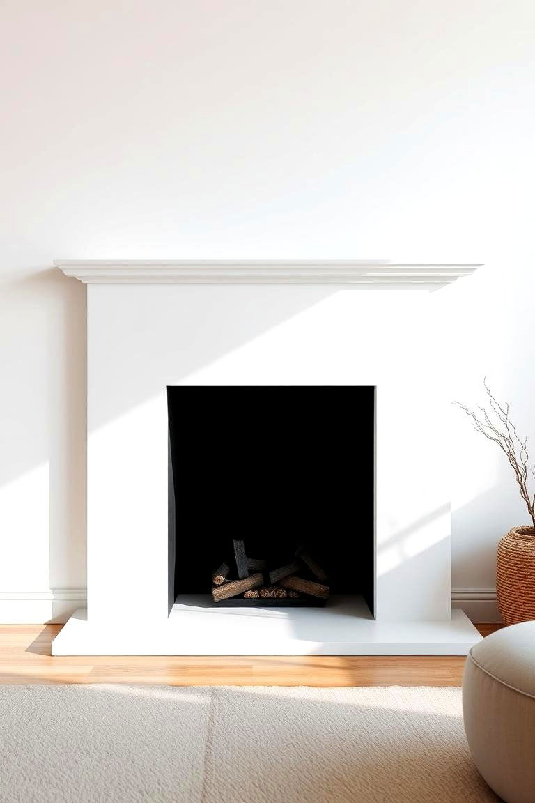 Matte White for a Minimalist Aesthetic - 25 Fireplace Paint Ideas