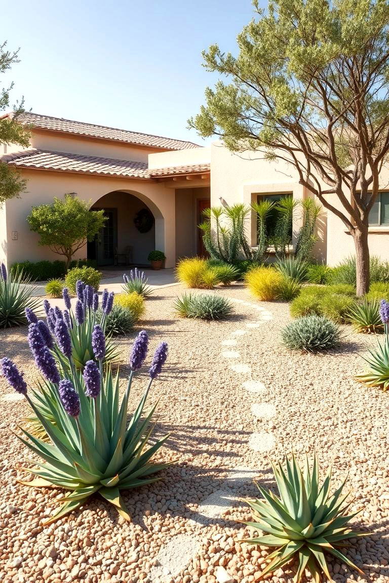 Mediterranean Style Gravel Gardens for Easy Care - 25 front yard spanish style landscaping ideas