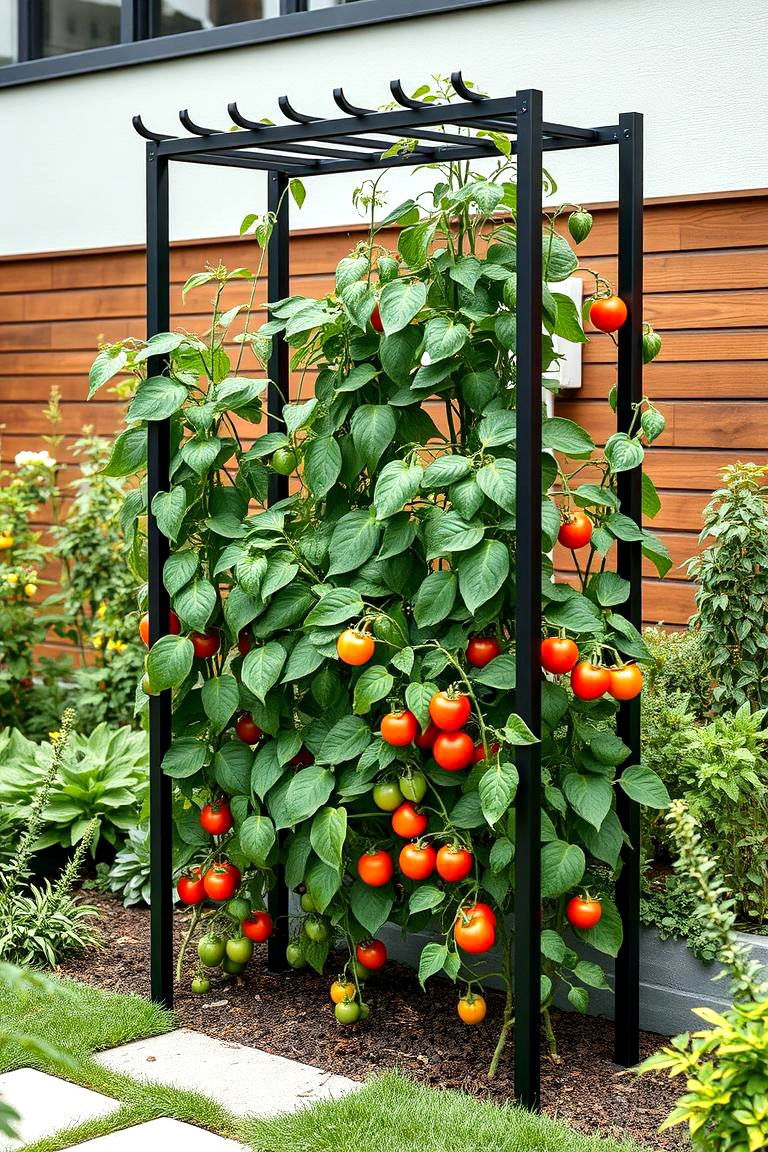 Metal Trellis for a Modern Twist - 25 Garden Trellis Ideas