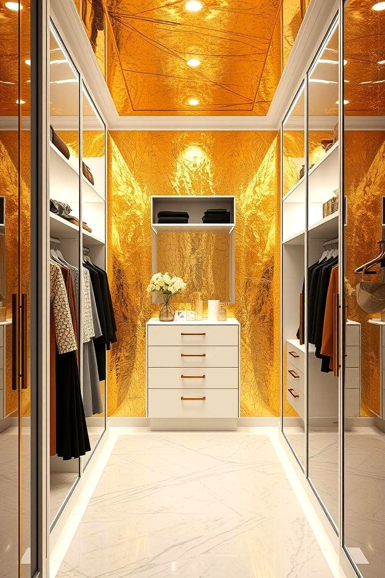 Metallic Finishes for a Touch of Glam - 25 Closet Wallpaper Ideas