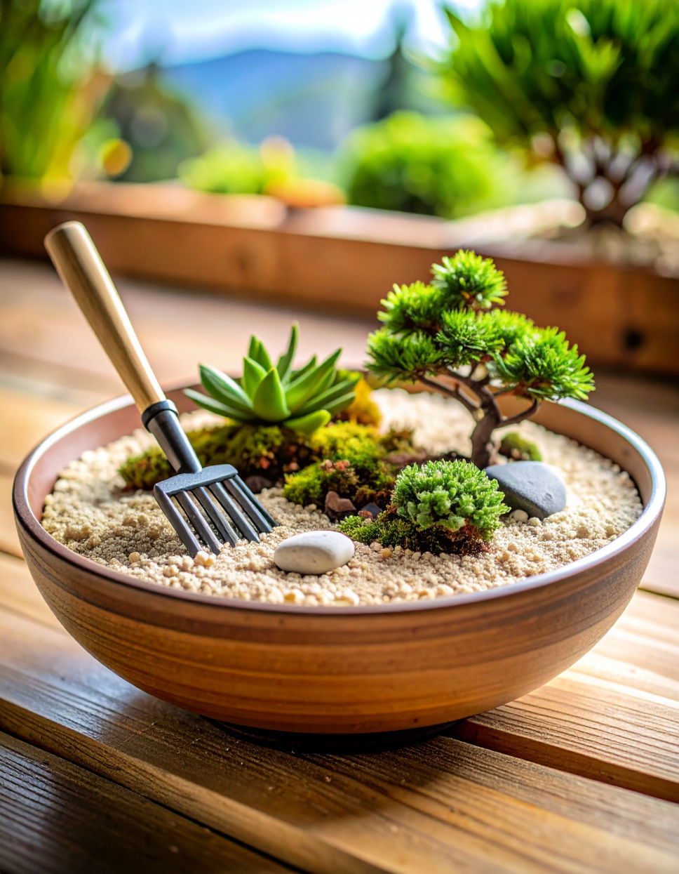Miniature Zen Garden in a Bowl