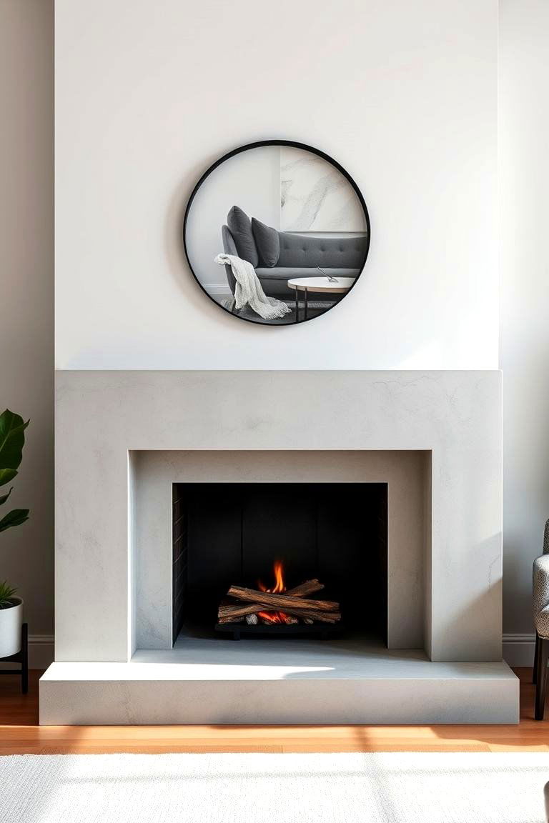 Minimalist Concrete Hearth for Subtle Modernism - 25 Fireplace Hearth Ideas