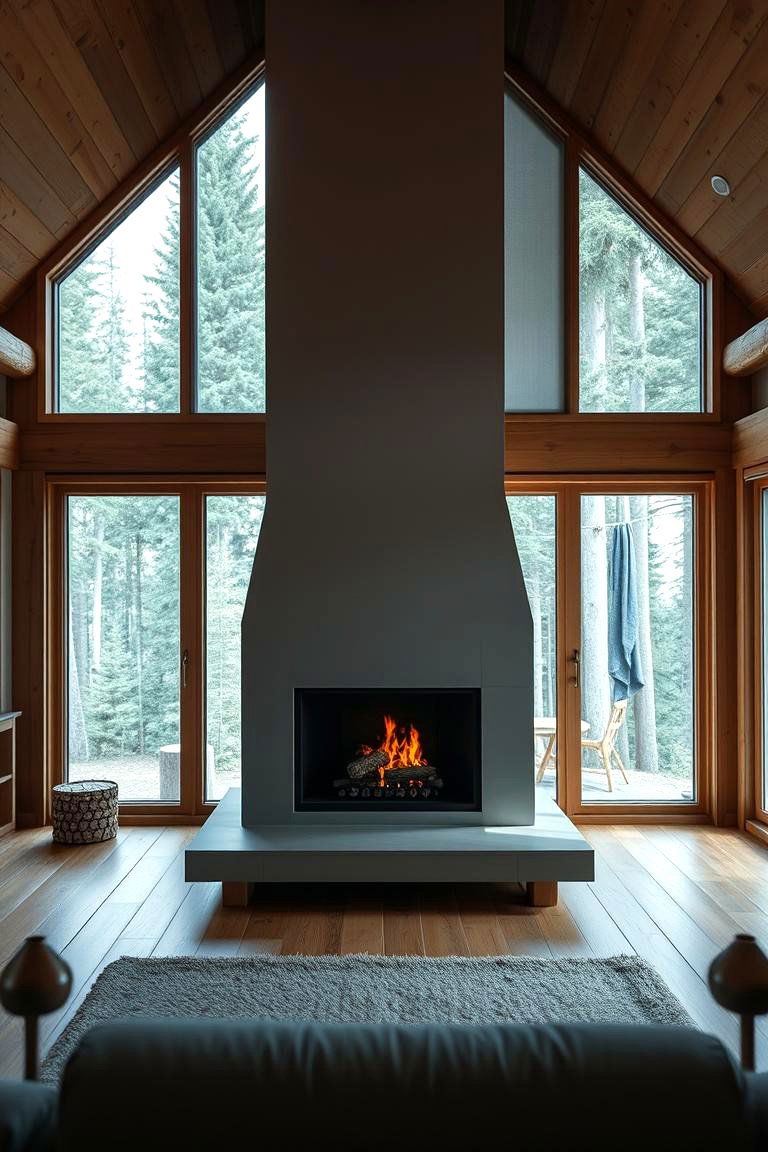 Minimalist Fireplace Design - 25 Cabin Fireplace Ideas