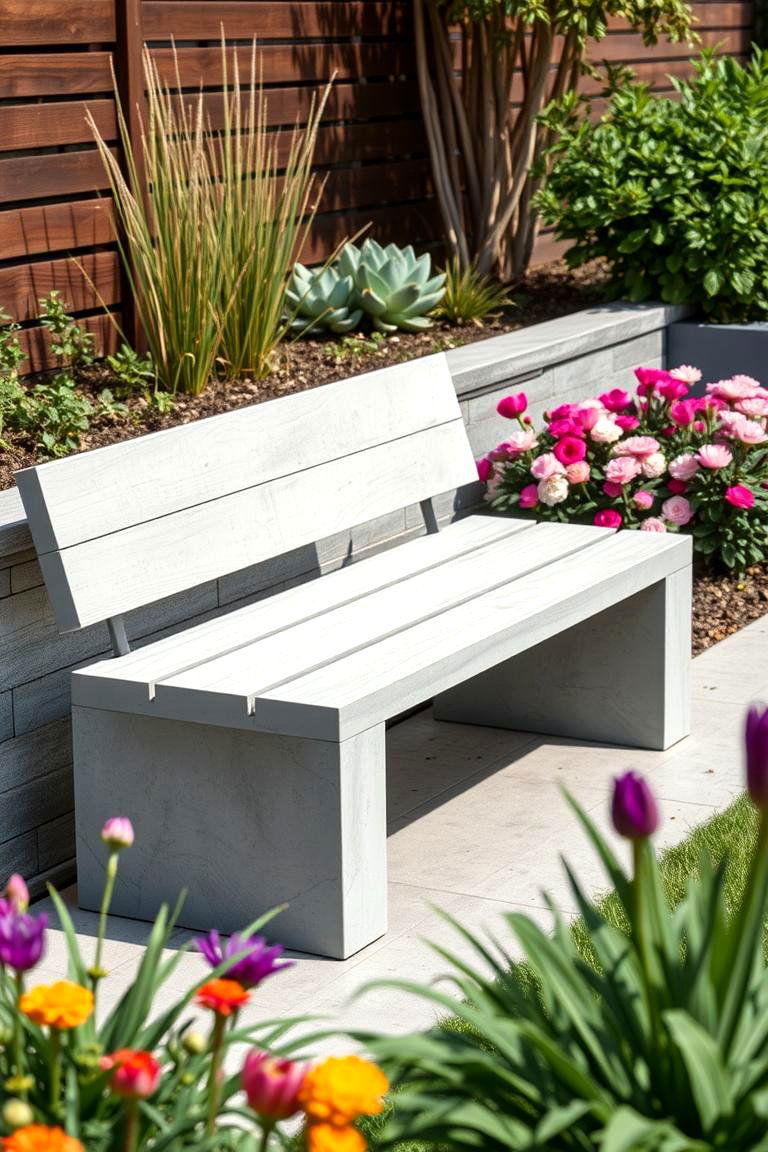 Minimalist Garden Bench - 25 townhouse patio ideas
