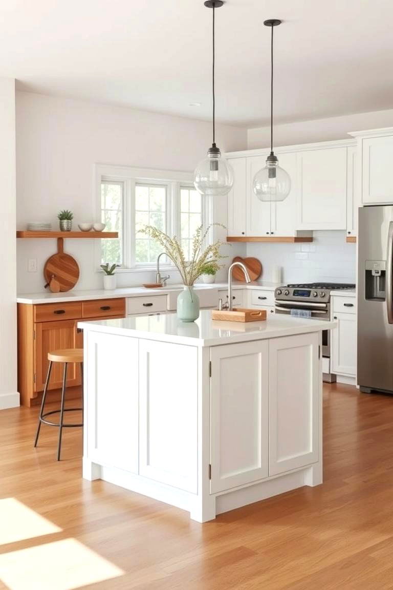 Minimalist Island with Clean Lines - 25 Farmhouse Kitchen Island Ideas
