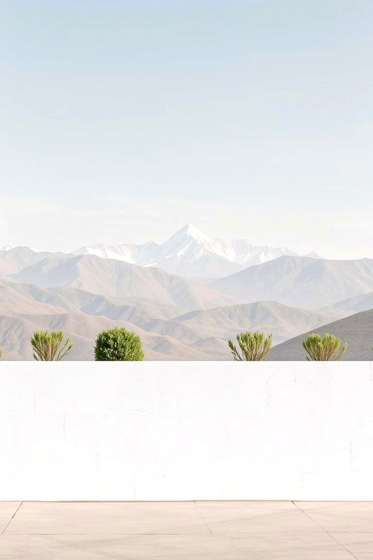 Minimalist Mountain Landscape A Quiet Escape - 25 Garden Mural Ideas