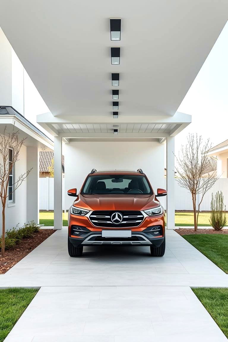Minimalist Open Porch - 25 Car Porch Design Ideas