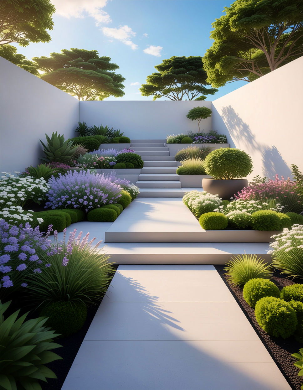 Minimalist Tiered Garden Design Tiered Garden Ideas