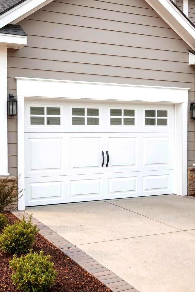 Minimalist White Garage Doors - 25 Garage Entryway Ideas
