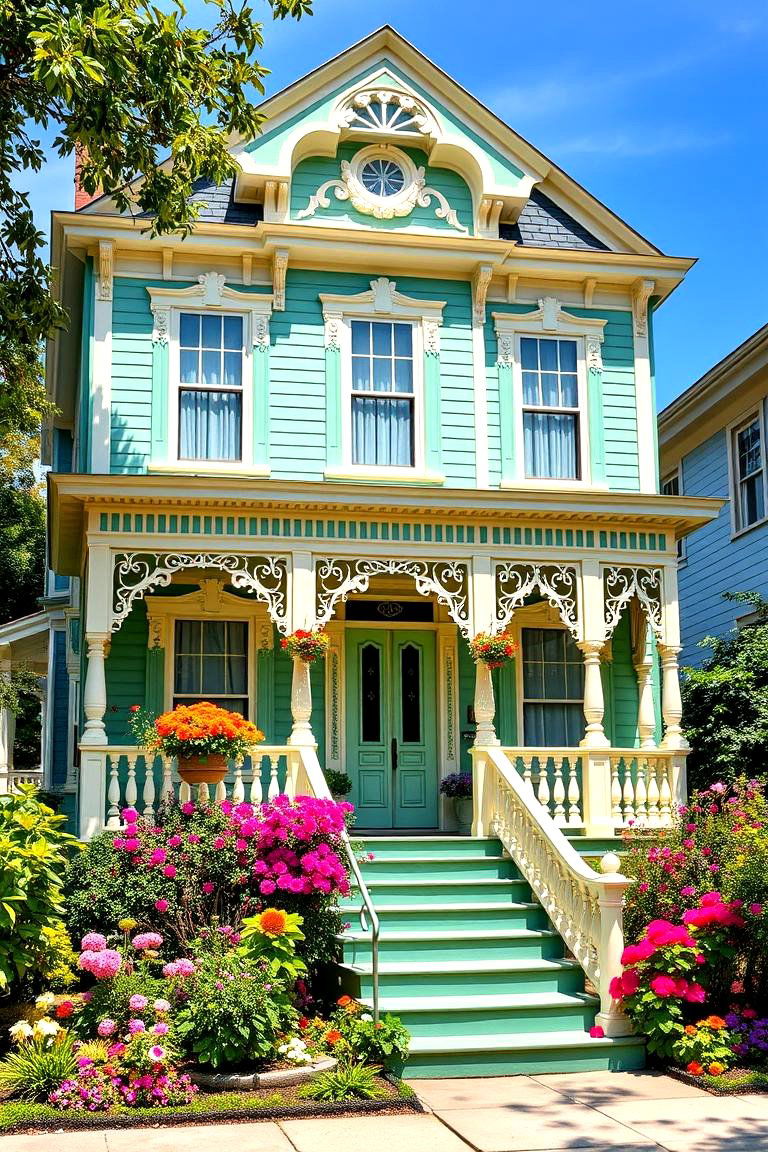 Mint Green for Whimsical Appeal - 25 Green Victorian House Colors