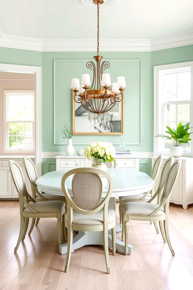Mint Green for a Fresh Bright Dining Room - 25 Green Dining Room Ideas
