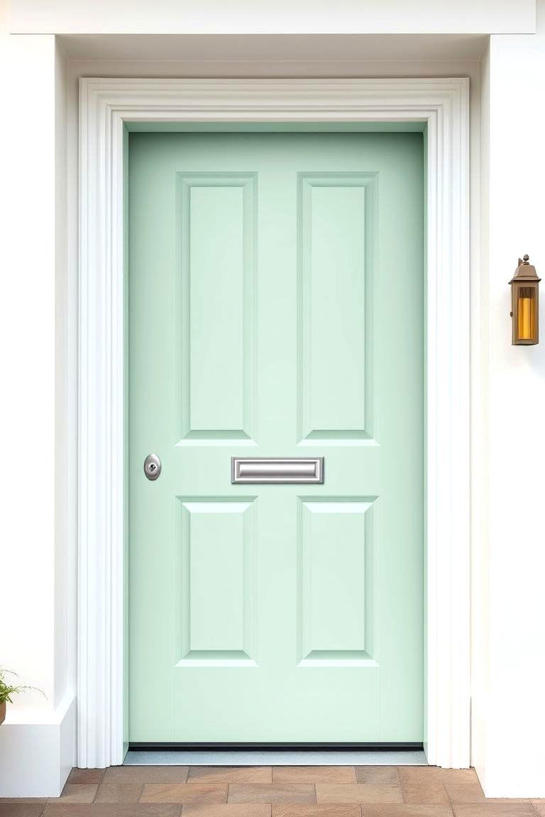 Mint Green for a Fresh Light Look - 25 Green Front Door Ideas