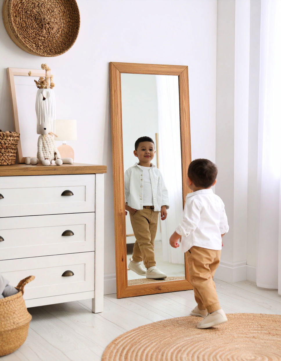 Mirror for Self Discovery and Fun Toddler Room Ideas
