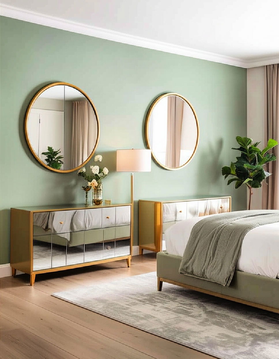 Mirrored Furniture for a Touch of Elegance Twin Bedroom Ideas
