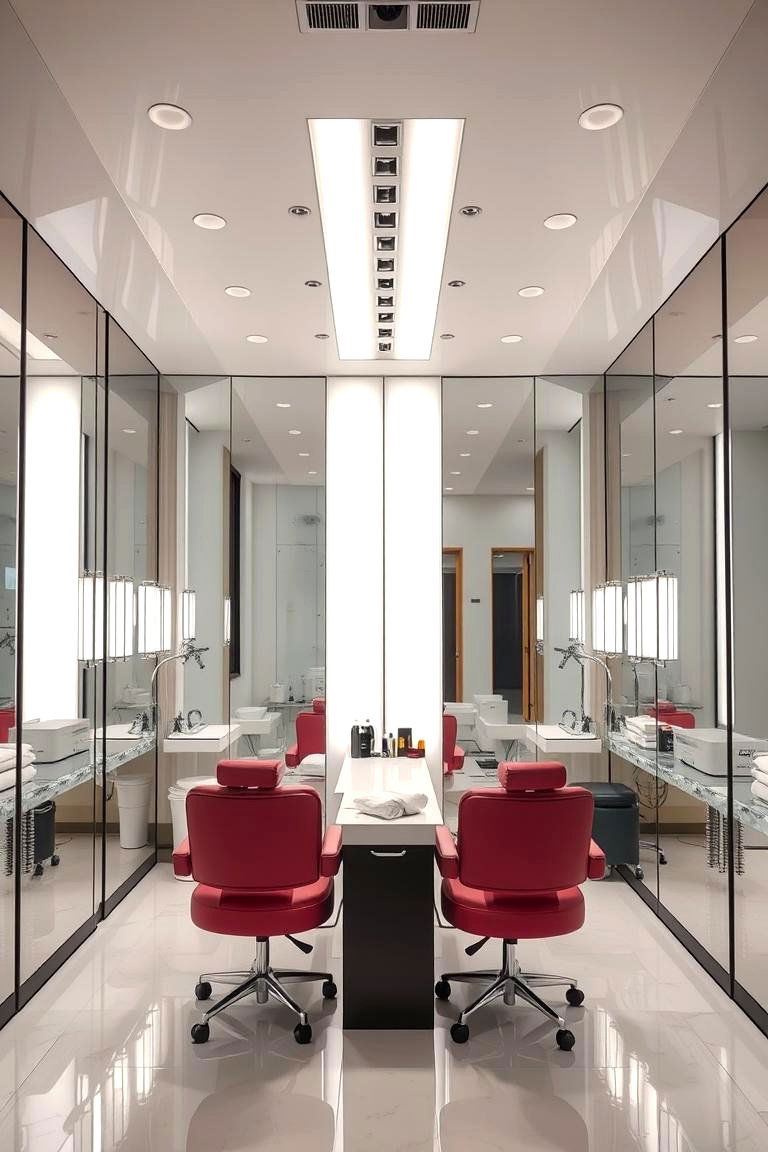 Mirrored Walls for a Spacious Feel - 25 Facial Room Ideas